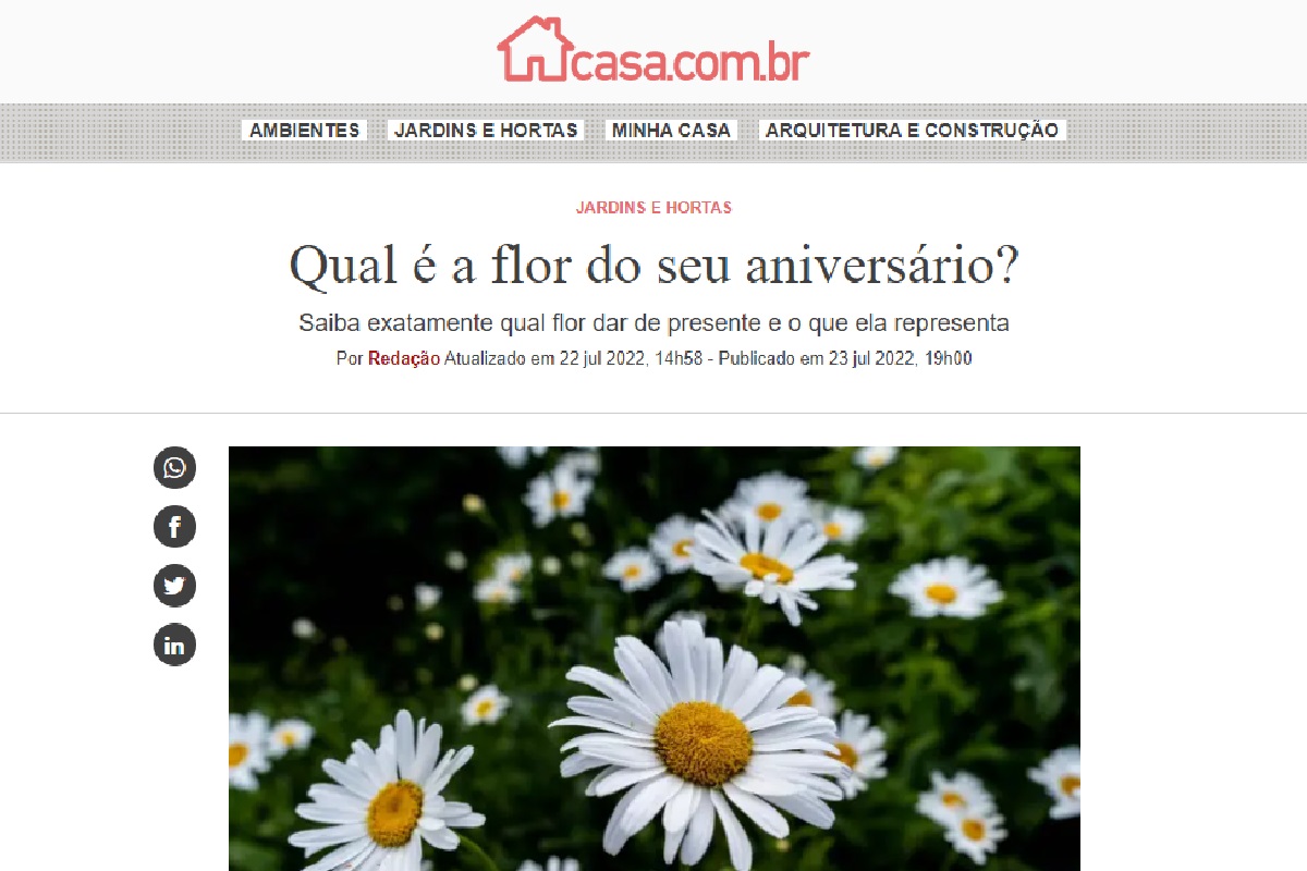 Reportagem flor do seu aniversário - Foto: Site Abril