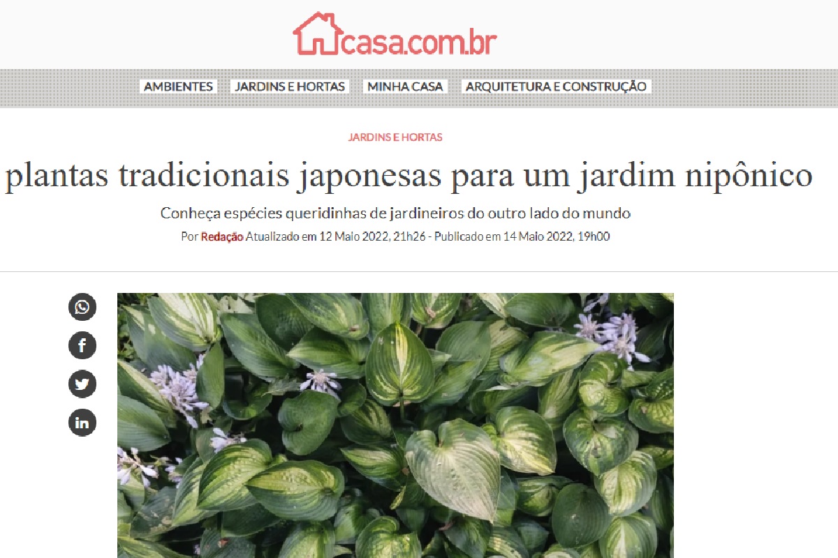 Reportagem sobre jardim nipônico (Foto: Reprodução site da Abril)