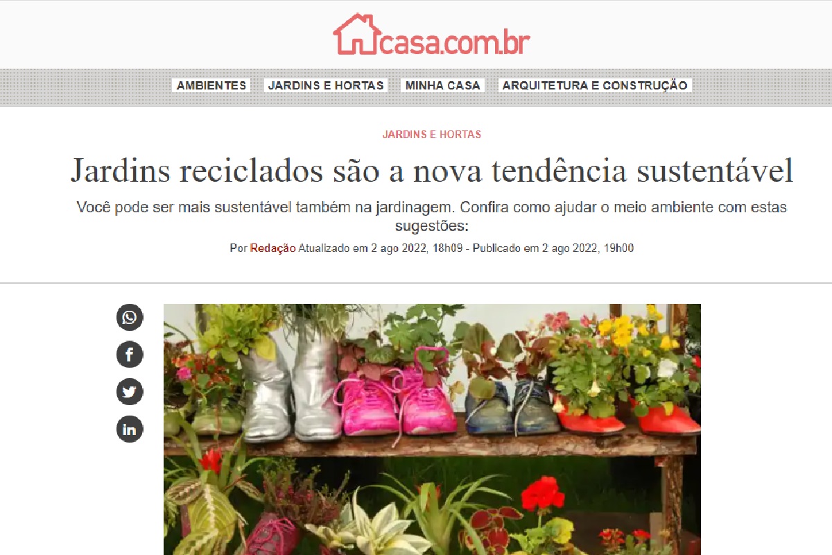 Reportagem sobre jardim sustentável - Foto site Abril