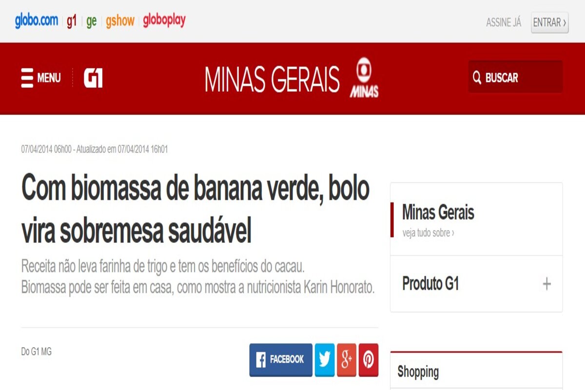 Reportagem sobre a biomassa de banana verde - Imagem extraída do site g1.globo.com