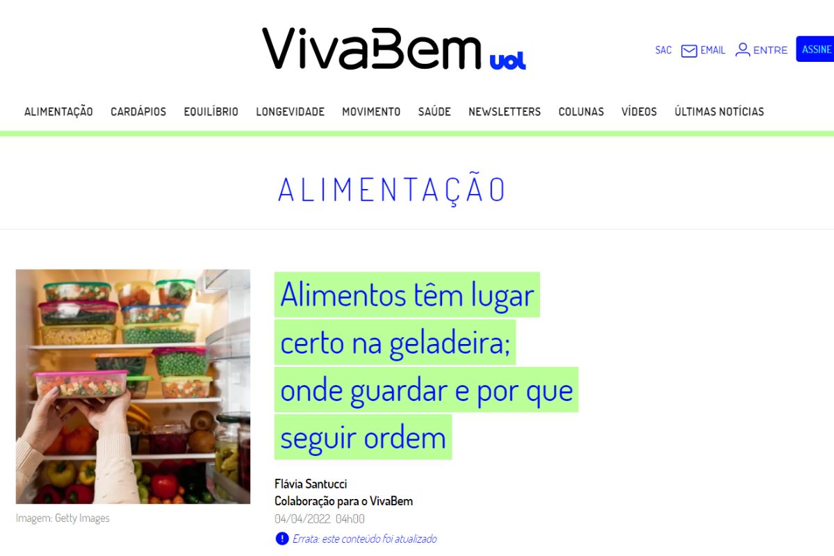 Imagem extraída do site Viva Bem/Uol
