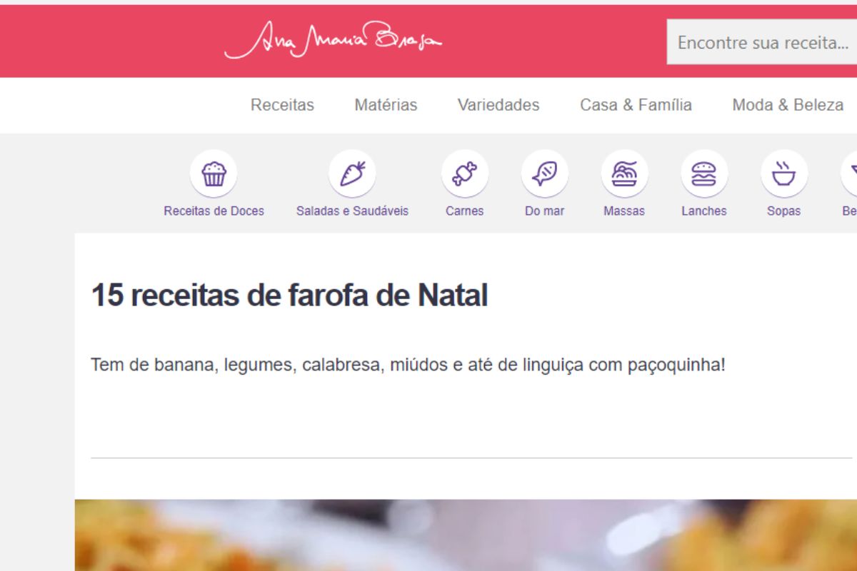 Farofa Natalina: 5 receitas tradicionais para ceia de Natal super fáceis de fazer - Reprodução Ana Maria Braga Globo