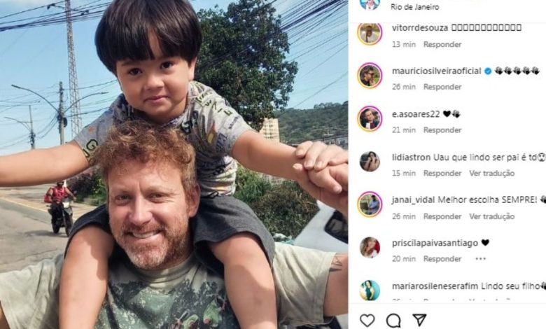 Sergio Hondjakoff emociona em passeio com o filho; confira